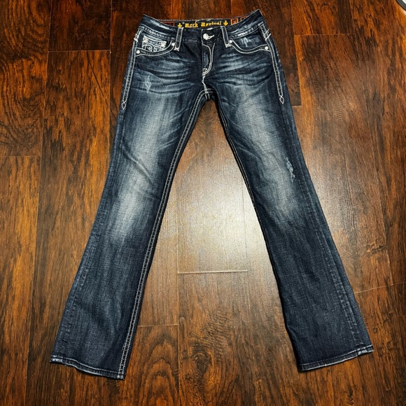 Rock Revival Denim - Rock Revival Jody Boot Dark Blue Boot Cut Jeans Y2K Vintage Size 31 EUC